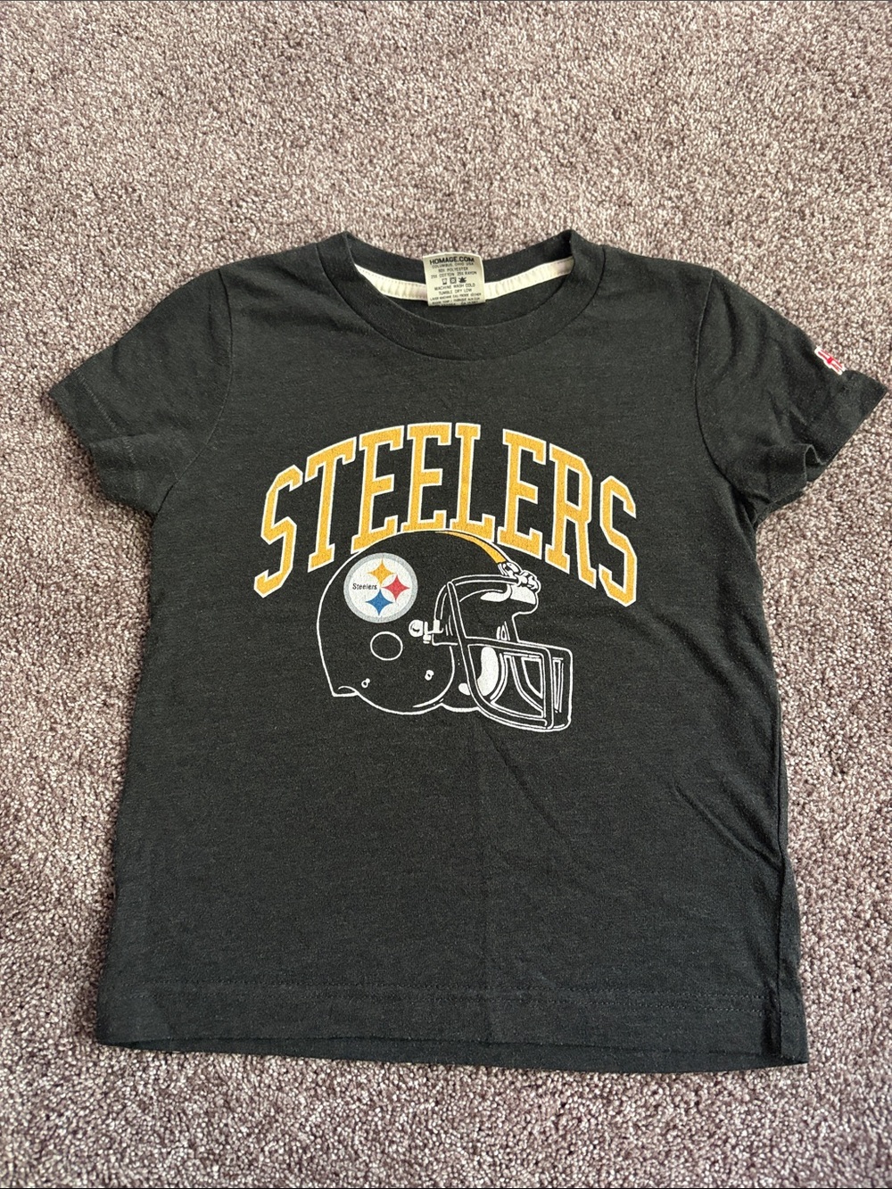 Homage Steelers Black Kids Graphic Tee
